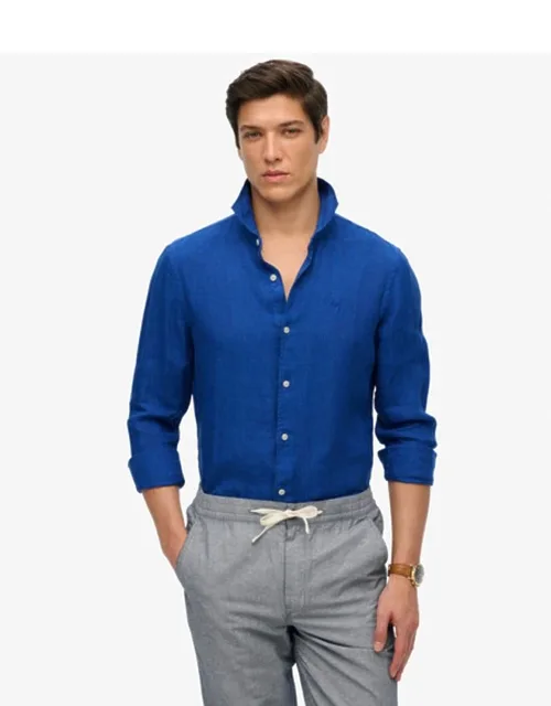 Superdry Embroidered Vacation Linen Shirt With Relaxed Fit And Button Fastening