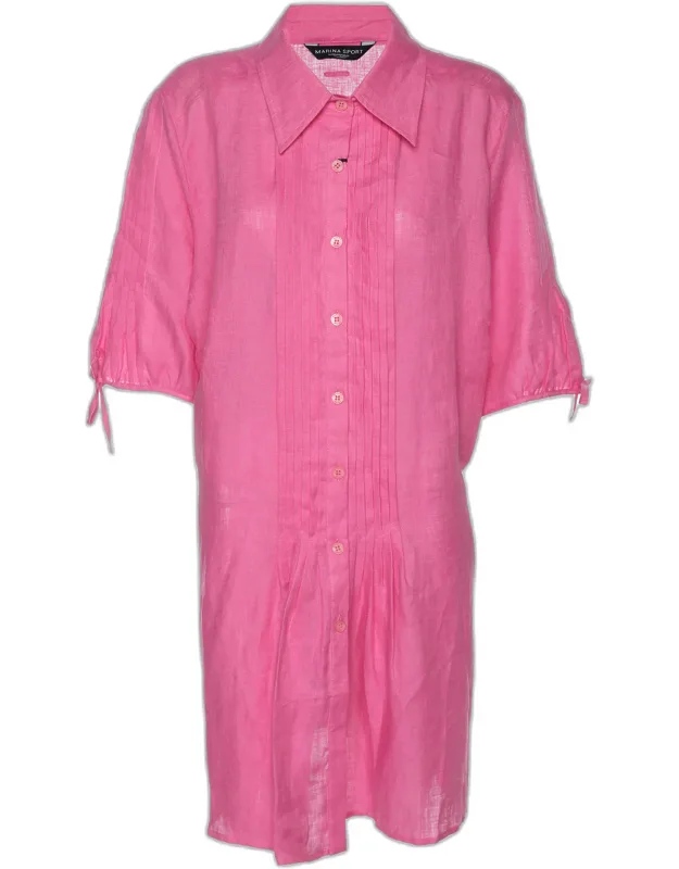Linen Pintuck Mini Dress