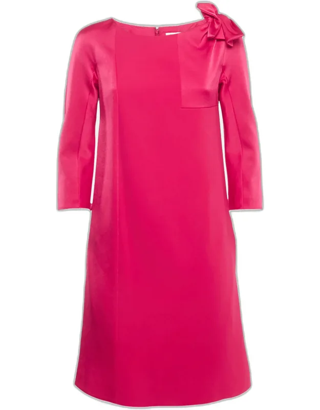 Crepe Bow Detail Mini Shift Dress