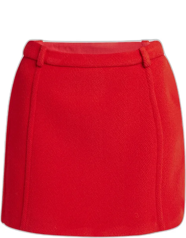 Herringbone Tailored Mini Skirt