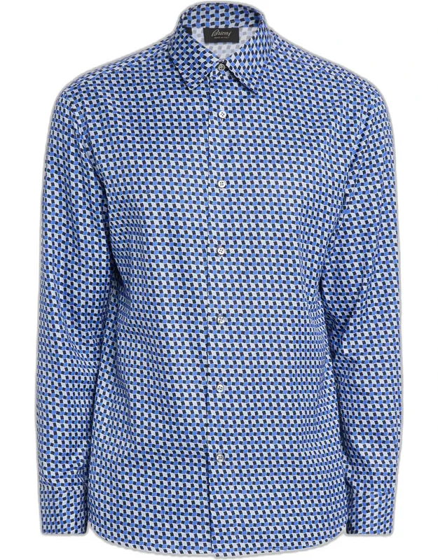 Geo Print Button Down Shirt
