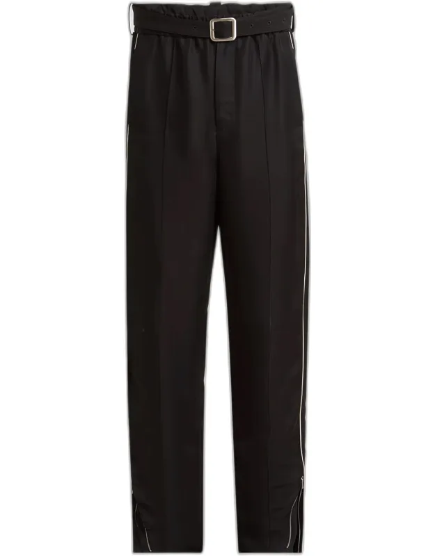 Relaxed-fit Trousers With Piping