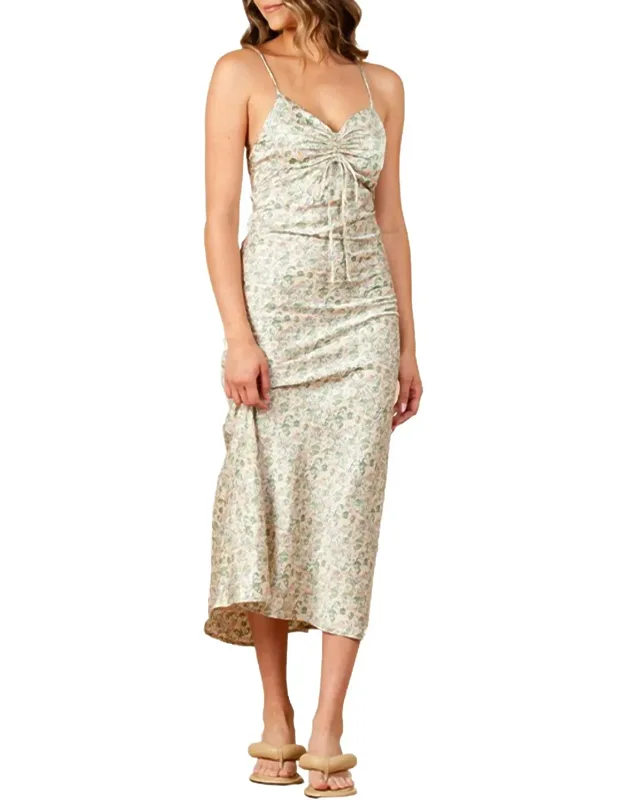 Freesia Floral-print Satin Maxi Dress