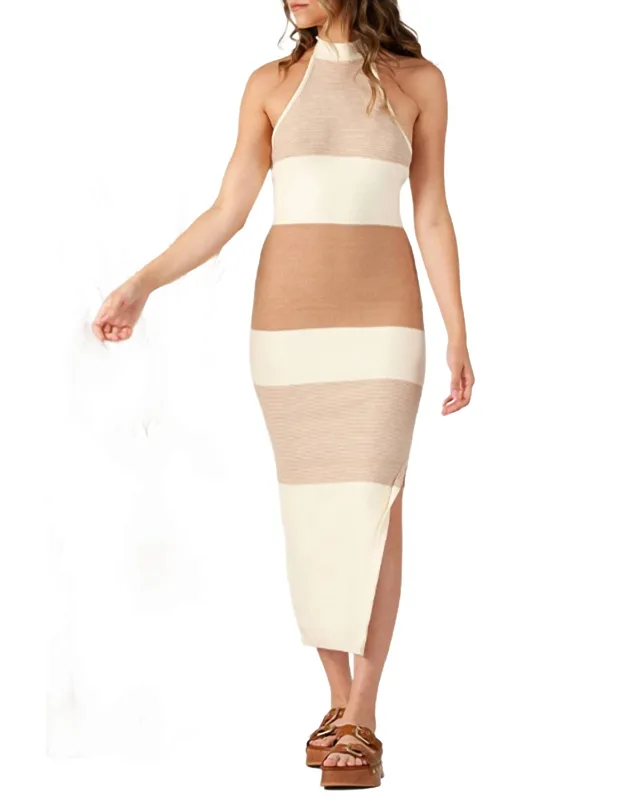 Brizo Knitted Halterneck Midi Dress