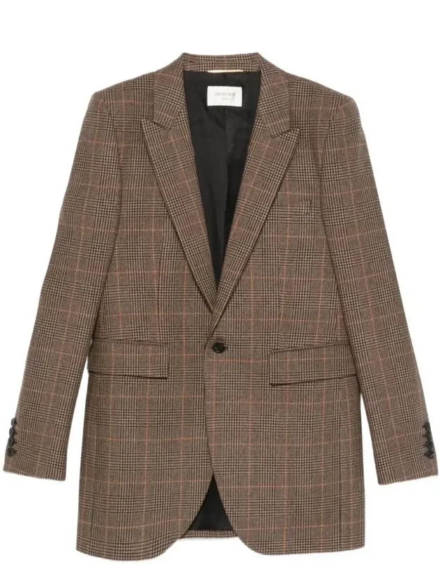 Checked Single-breasted Blazer