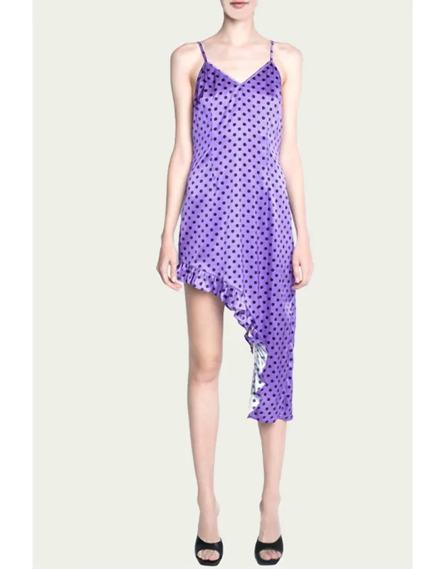 Nebula Asymmetric Ruffled Silk Dress