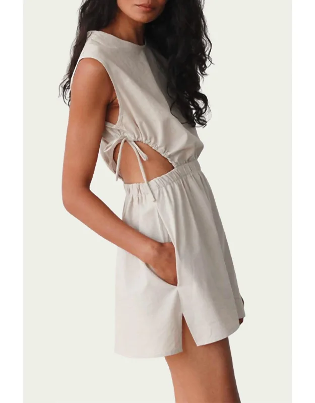 Cutout Cotton-twill Mini Dress