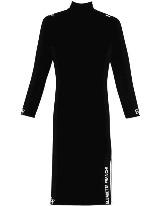 Knit Sheath Dress With Side Slit