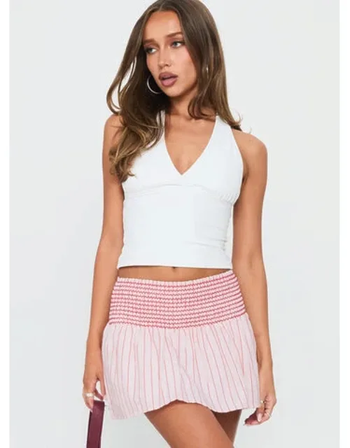 Shirred Mini Skirt