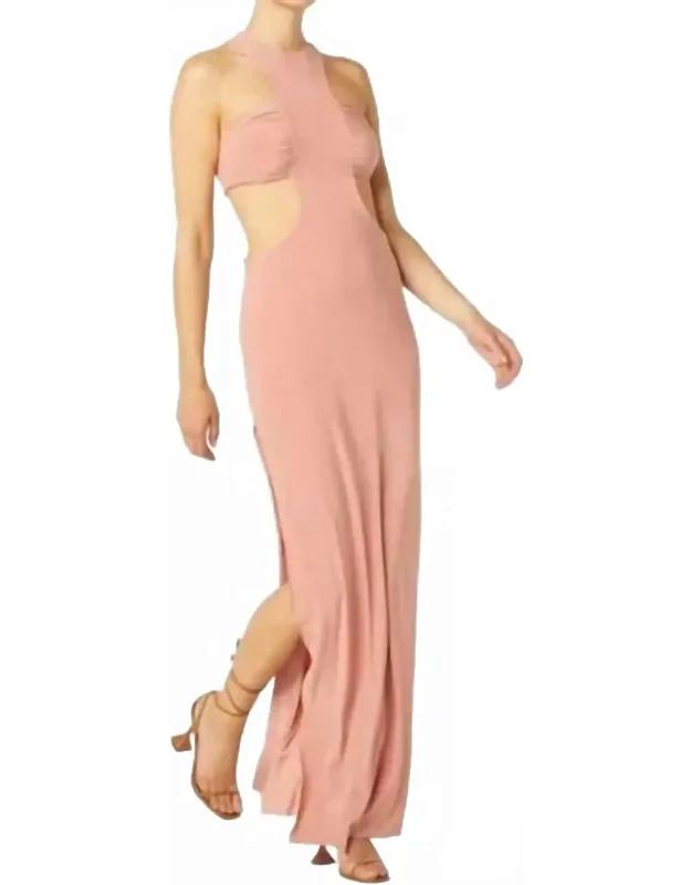 Cut Out Jersey Knit Maxi Dress
