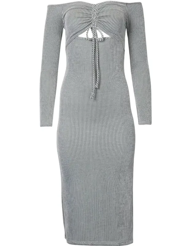 Off-the-shoulder Cutout Midi Dress