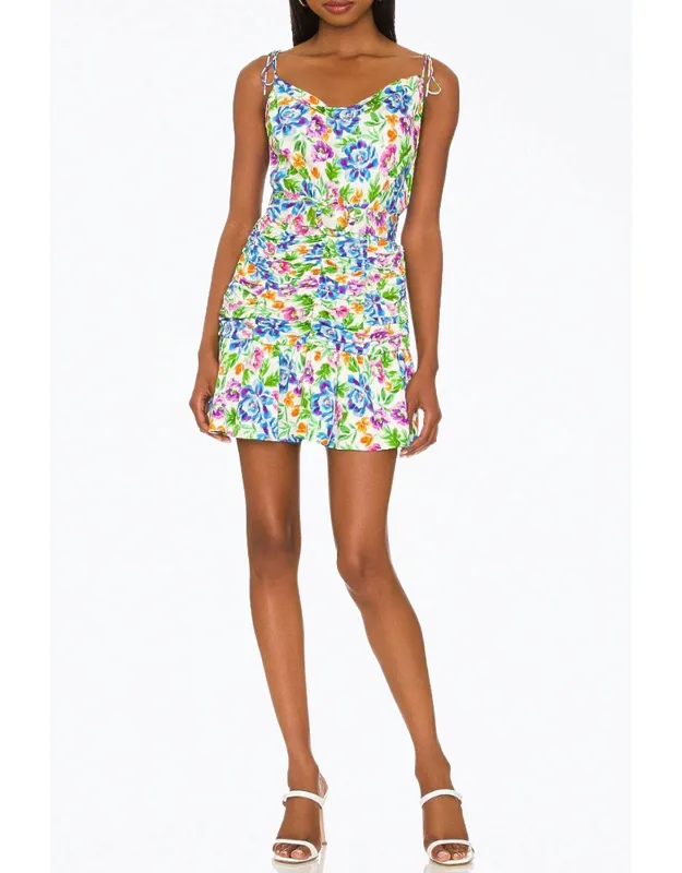 Belted Matte Satin Mini Dress