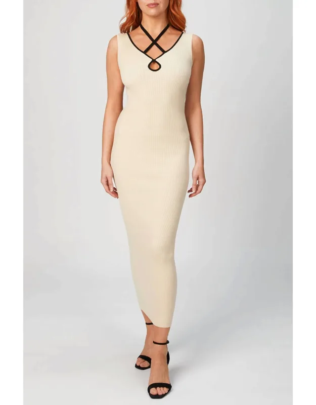 Cotton Key Hole Knit Dress