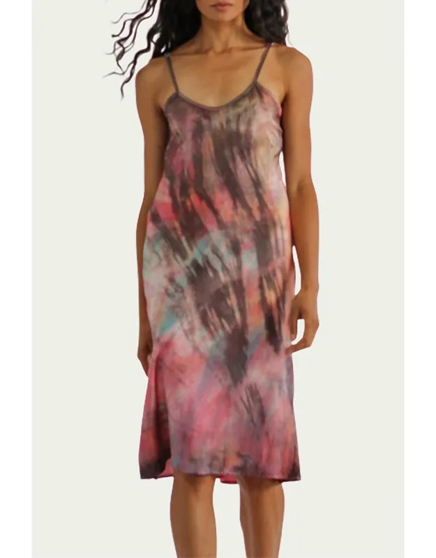 Tie-dyed Silk Charmeuse Slip Dress