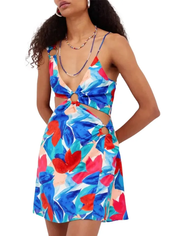 Lorenza Cutout Satin Mini Dress