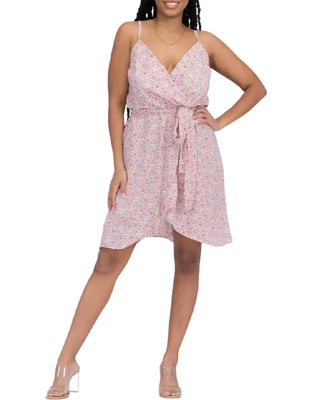 Floral-print Surplice Jersey Mini Dress