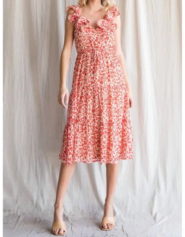 Scrunchie Shoulder Midi Dress
