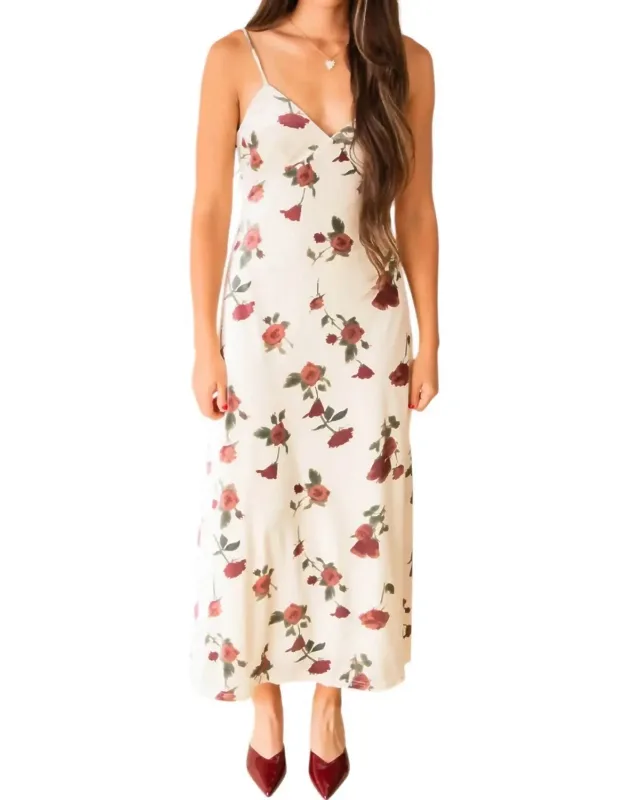 Eternal Flower Suede Midi Dress
