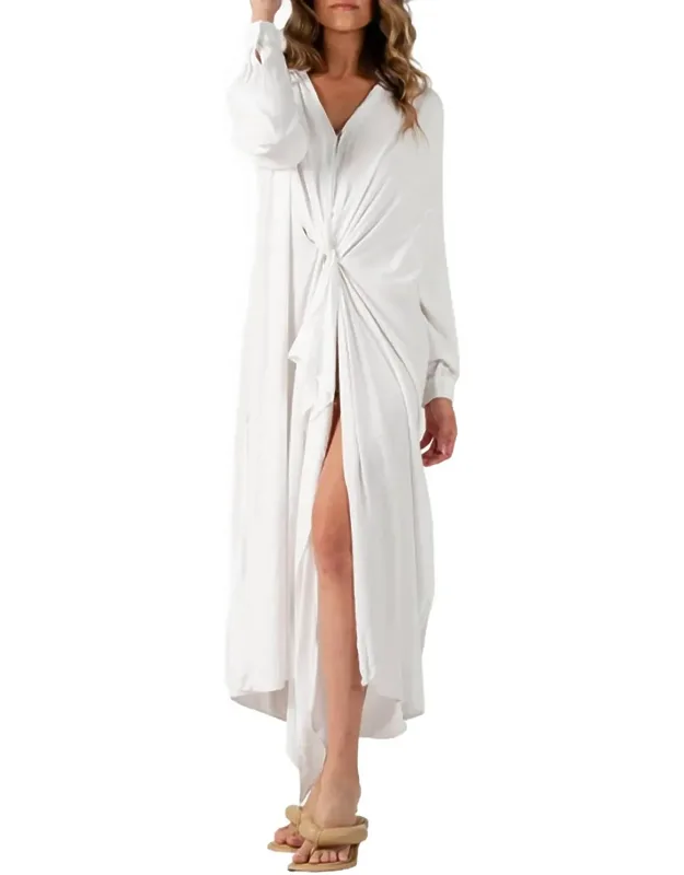 Twist Front Jersey Maxi Dress