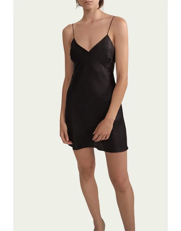 Silk-twill Slip Mini Dress
