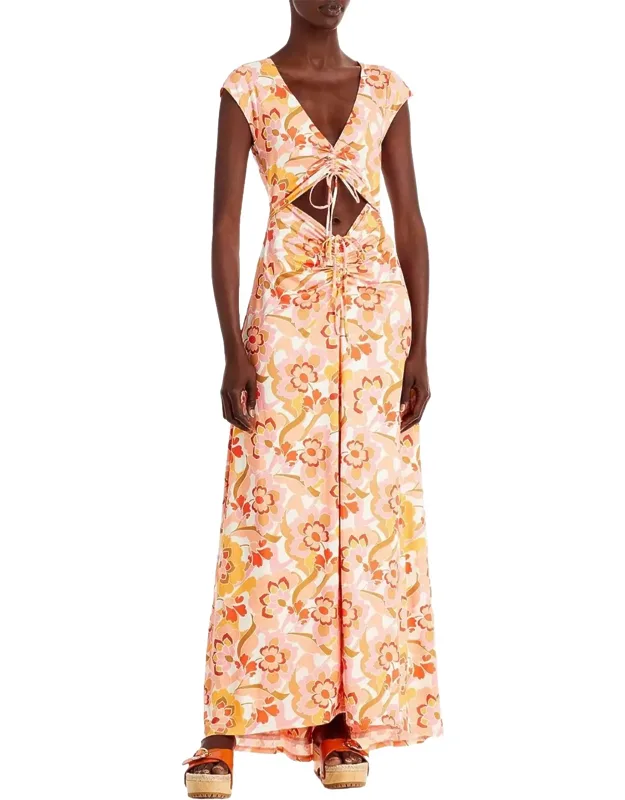 Cutout Slinky Knit Maxi Dress