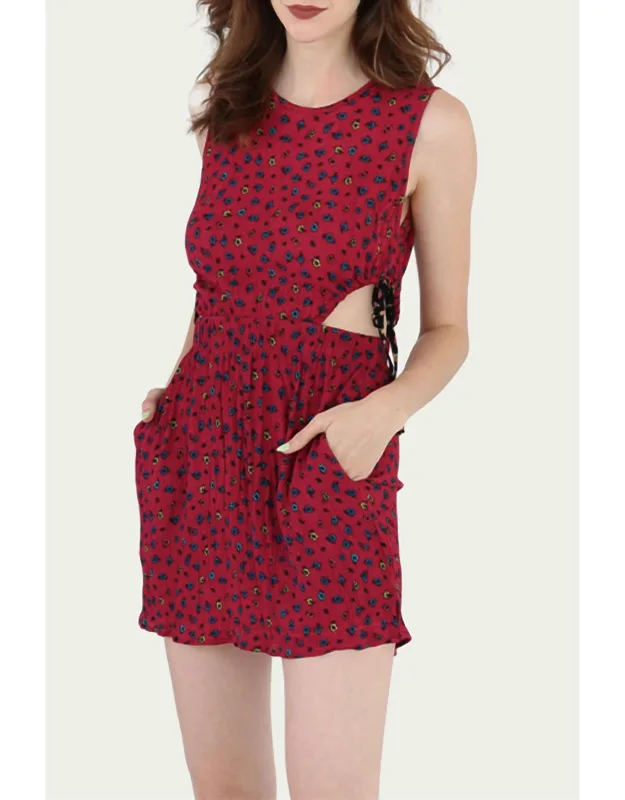 Cutout Floral-print Gauze Mini Dress