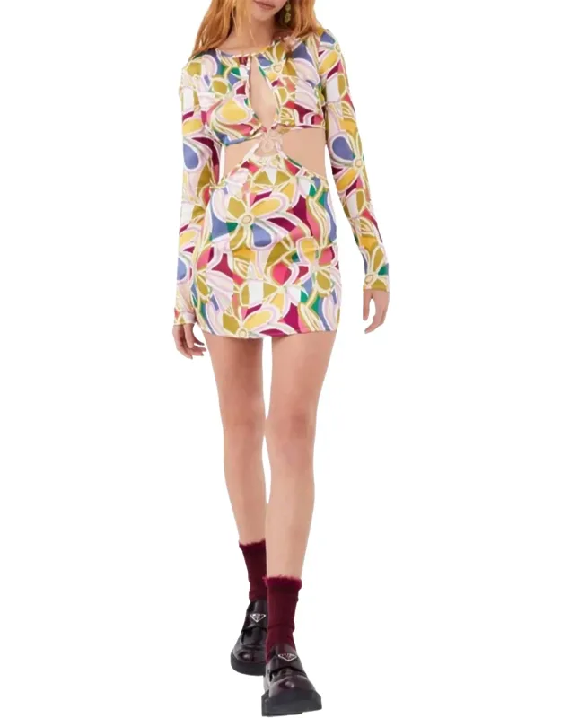 Thora Cutout Long Sleeve Mini Dress