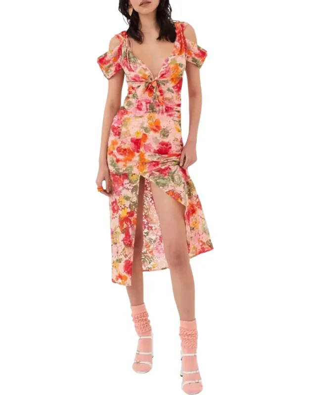 Floral Corded Lace Midi Dress
