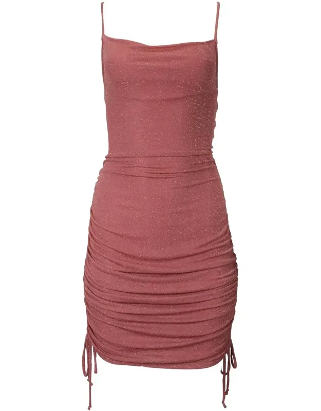 Ruched Lurex Stretch-jersey Mini Dress