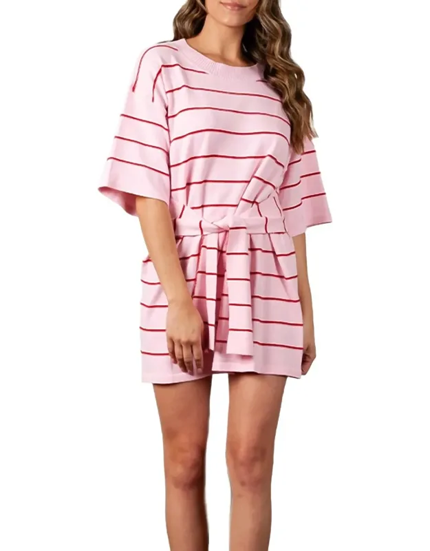 Belted Knit Mini Dress