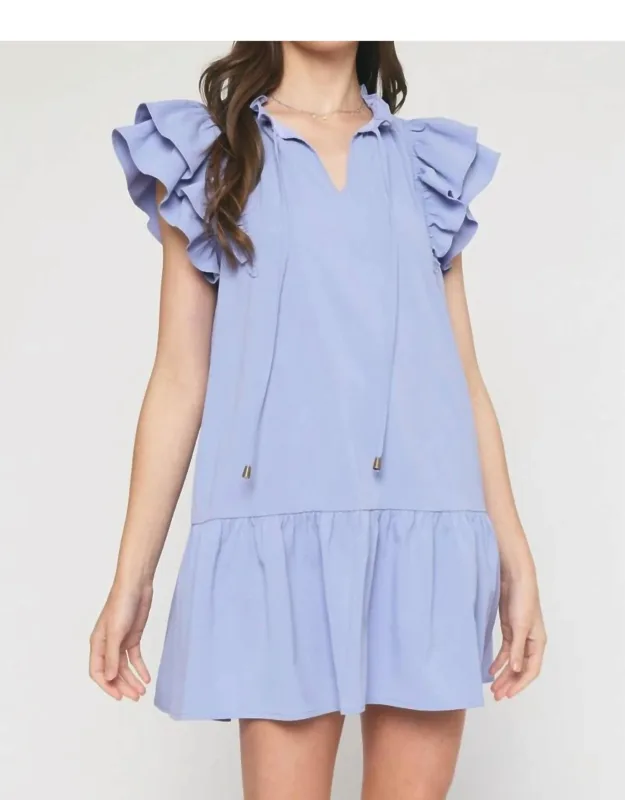 Front Tie Ruffle Dress