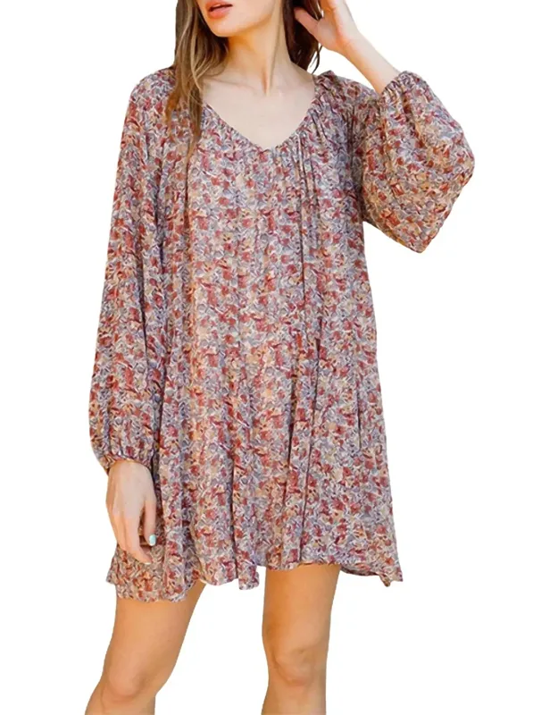 Floral-print Georgette Mini Dress