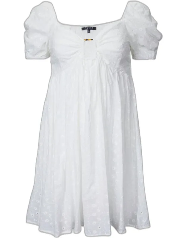 Floral-embroidered Broderie Anglaise Mini Dress