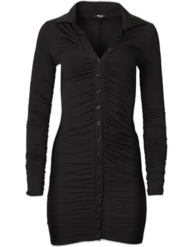 Ruched Jersey Shirt Dress