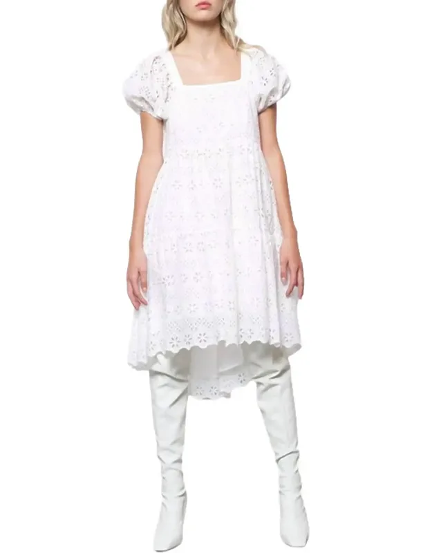 Cutout Broderie Anglaise Mini Dress