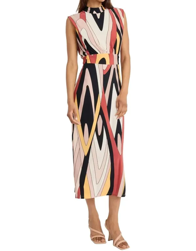 Printed Matte Jersey Maxi Dress