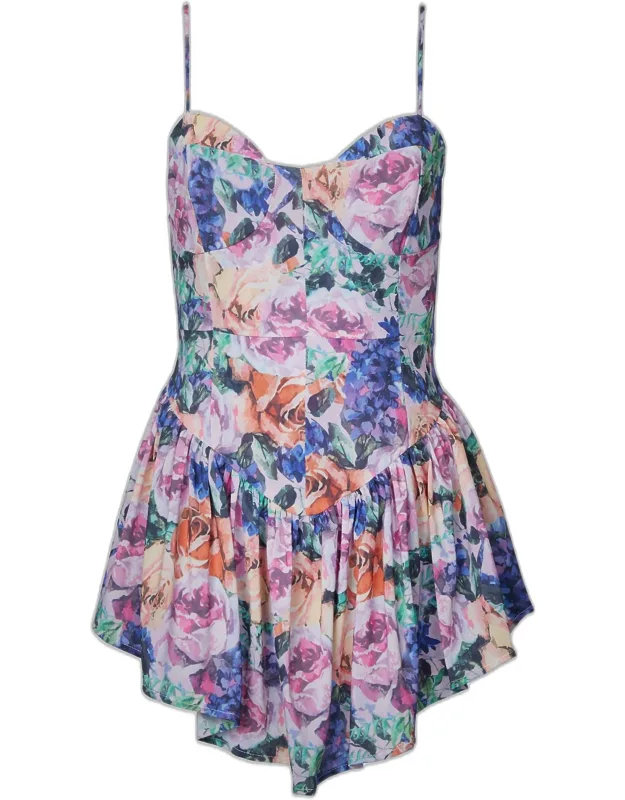 Floral-print Chiffon Mini Dress