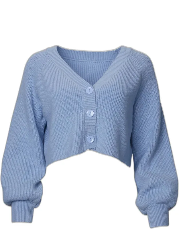 Cropped Slouchy Ribbed-knit Cardigan