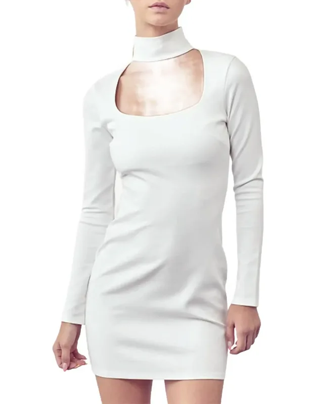 Cutout Crepe Mini Dress