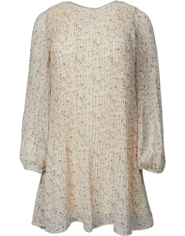 Floral-print Chiffon Tunic Mini Dress