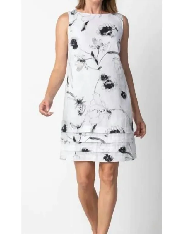 Pleat Hem Floral Dress