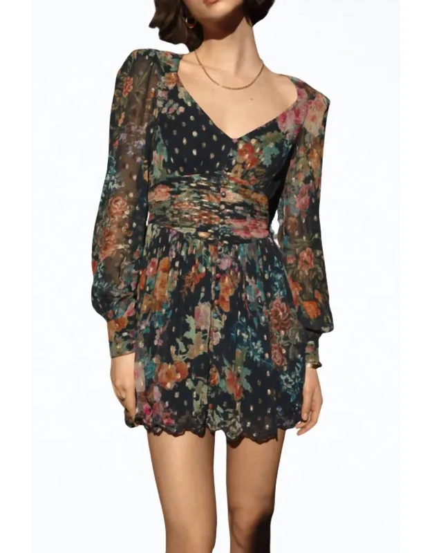 Floral-print Chiffon Mini Dress