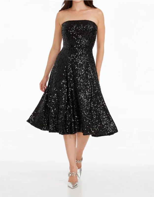 Sequin Strapless Cocktail Dress