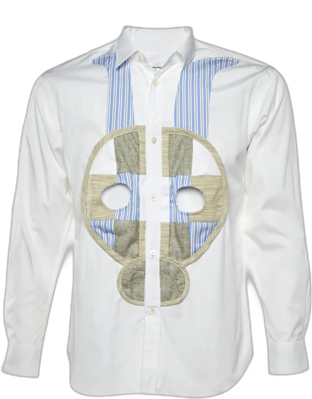 Cotton Contrast Skull Detail Shirt