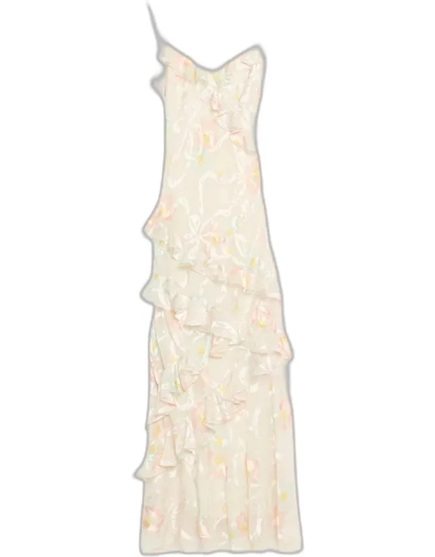 Asymmetric Ruffle Maxi Dress