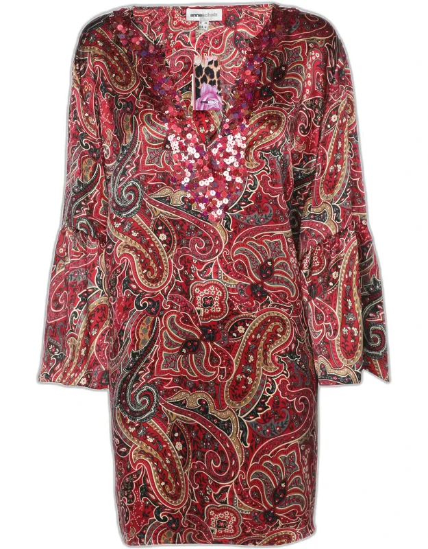 Printed Satin Sequin Embellished Tunic