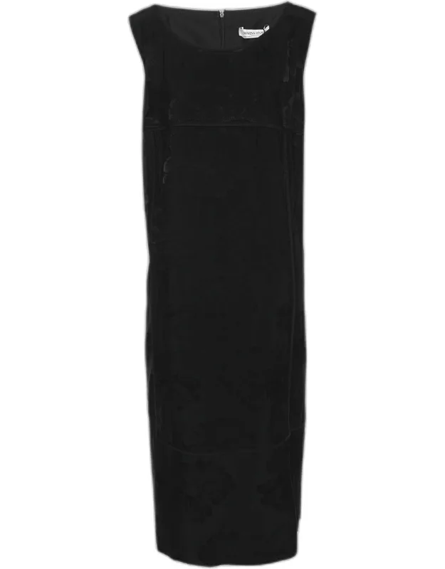 Brocade Nylon Sleeveless Midi Dress