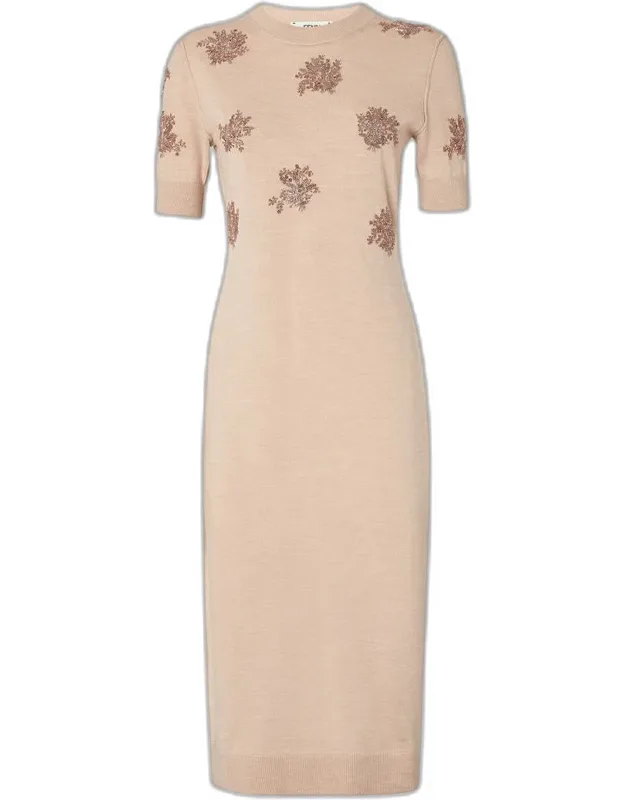 Wool Dress With Embroidery