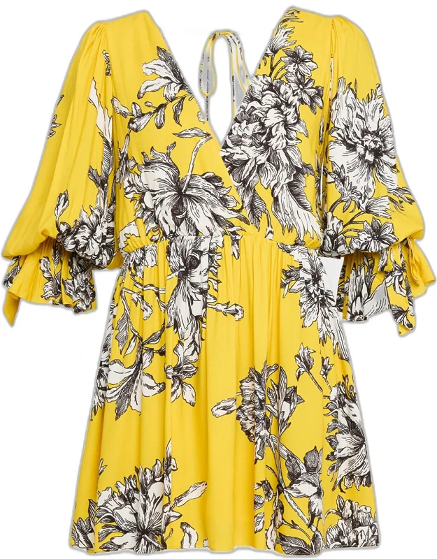 Blooming Wild Tie-sleeve Mini Dress