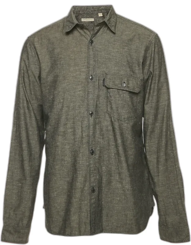 Cotton Blend Button Front Shirt